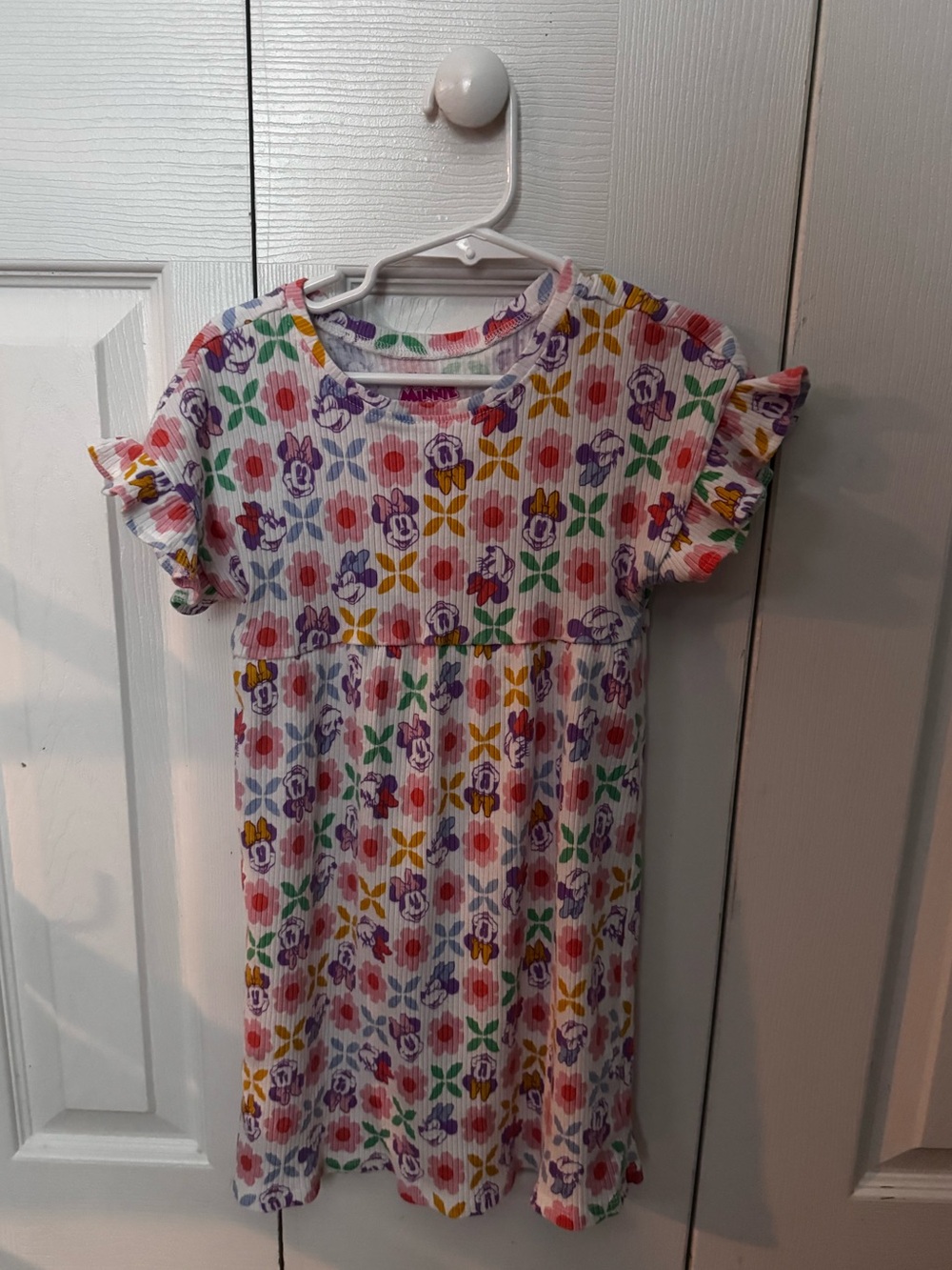 Disney JR X Old Navy | Toddler Girls' White Floral Minnie Short Sleeve Dress - Picture 1 of 4